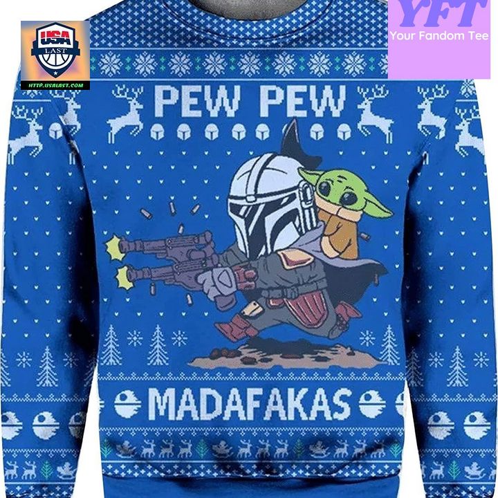 Vintage Yoodaa Pew Pew Madafakass Sw 3d Ugly Christmas Sweater