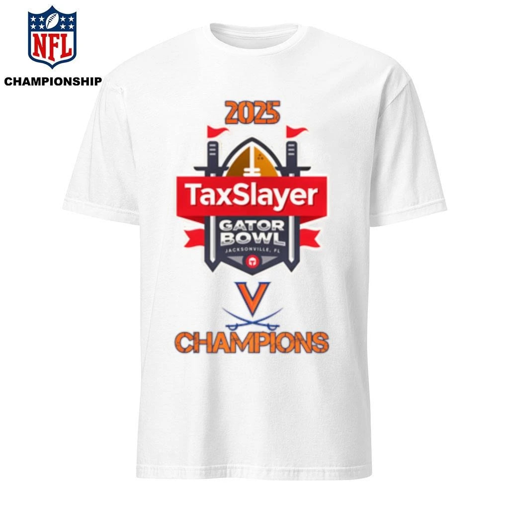 Virginia Cavaliers 2025 Taxslayer Gator Bowl Champions Logo Shirt