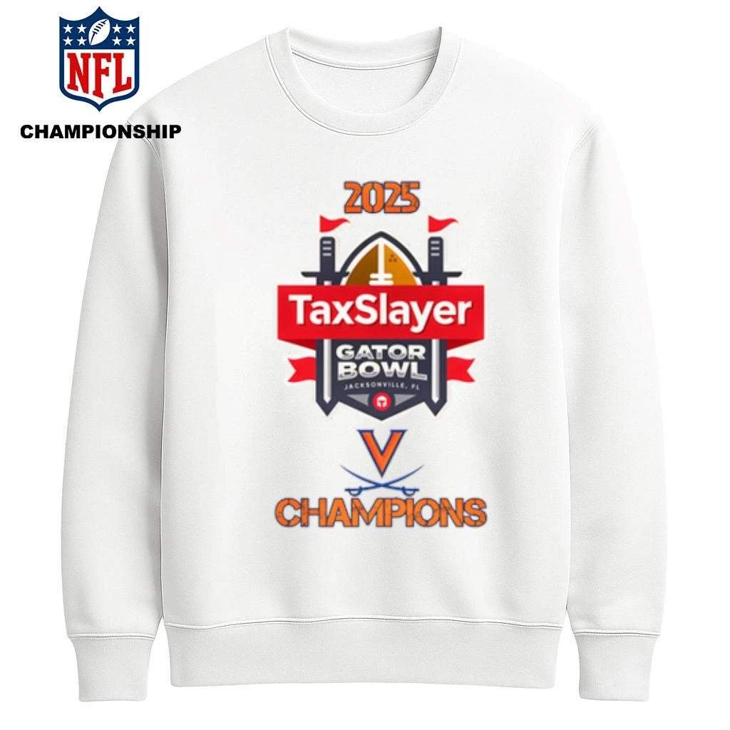 Virginia Cavaliers 2025 Taxslayer Gator Bowl Champions Logo Shirt