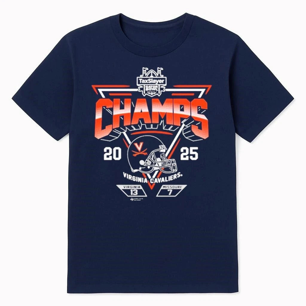 Virginia Cavaliers Football 2025 Taxslayer Gator Bowl Champions Shirt