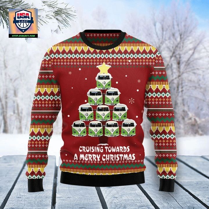 Volkswagen Cruising Towards A Merry Christmas Ugly Christmas Sweater