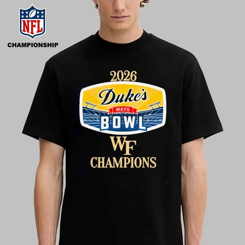 Wake Forest Demon Deacons 2026 Duke’s Mayo Bowl Champions Logo Shirt