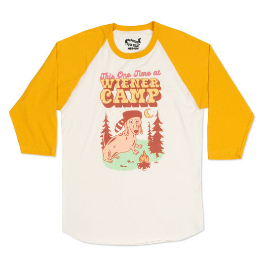 wiener camp unisex baseball tee