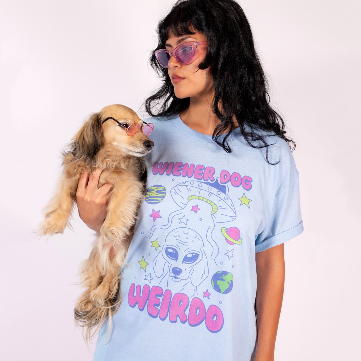 wiener dog weirdo unisex tee | martian mist