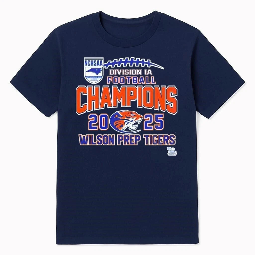 Wilson Prep Tigers 2025 NCHSAA Division 1A Football Champions Shirt
