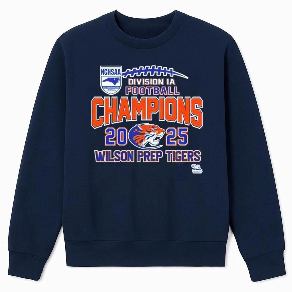 Wilson Prep Tigers 2025 NCHSAA Division 1A Football Champions Shirt