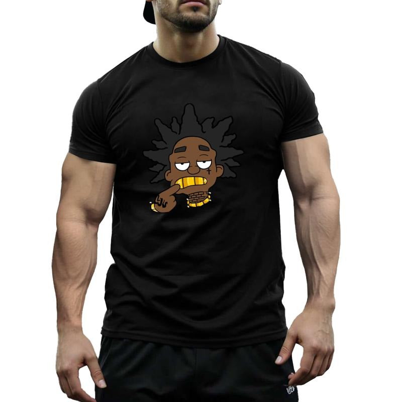 Men's/woman Casual Loose Fit Round Neck Oversized Golden Tooth Print T-Shirt For Summer Hoodie, Sweatshirt
