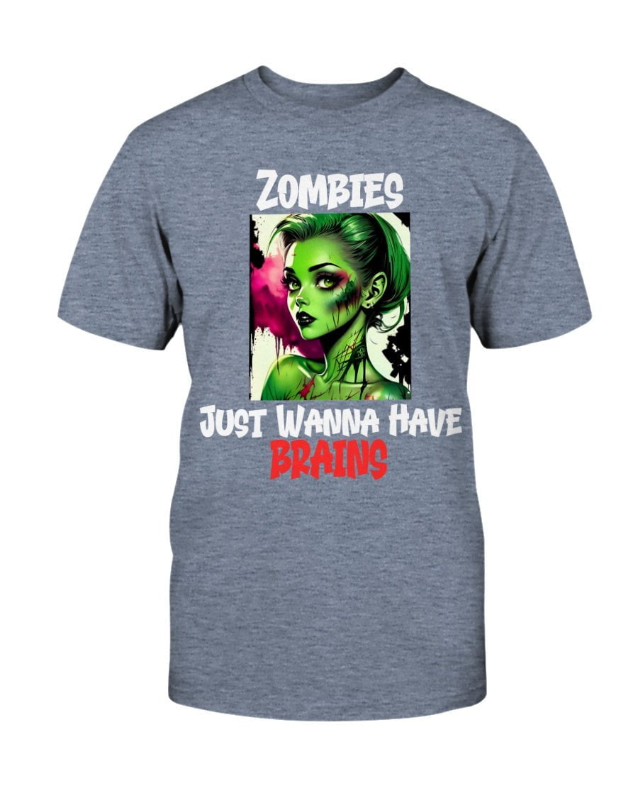 Zombies Just Wanna Have Brains Unisex Slim Fit T-Shirt