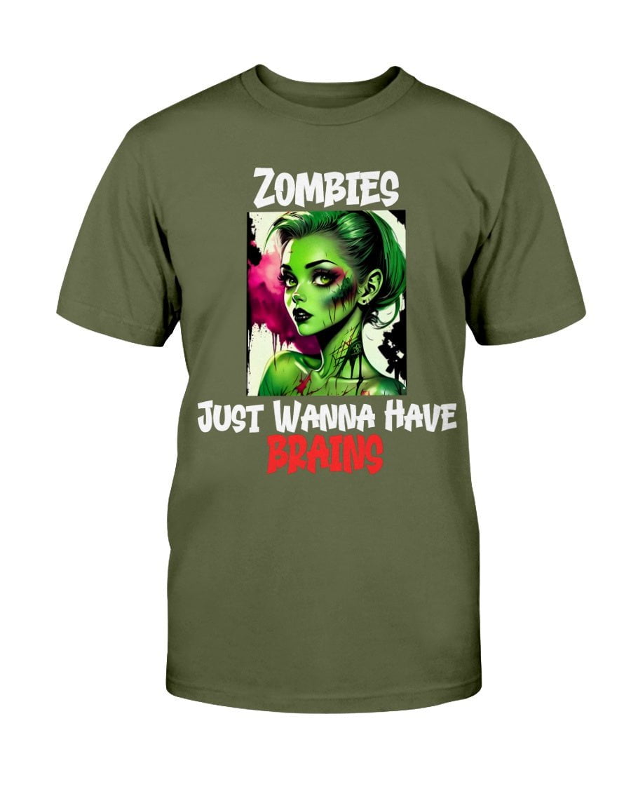 Zombies Just Wanna Have Brains Unisex Slim Fit T-Shirt