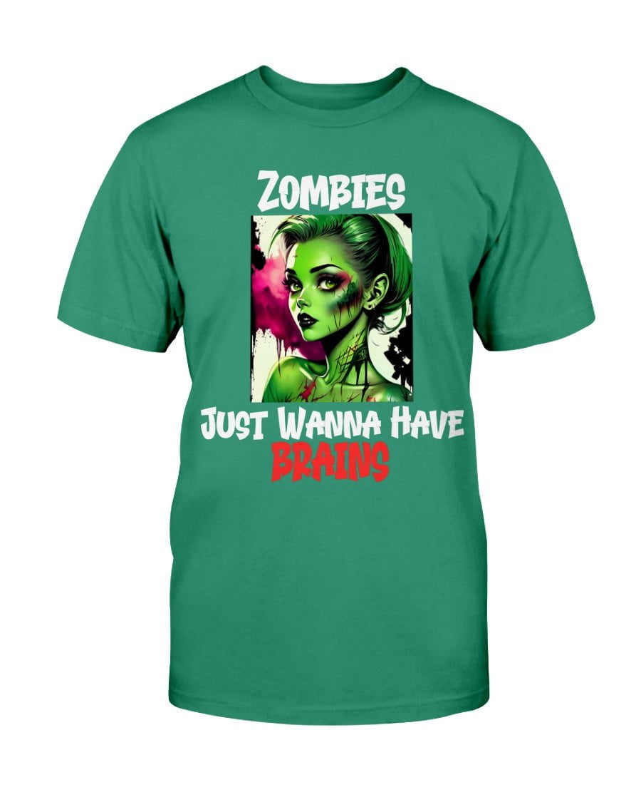 Zombies Just Wanna Have Brains Unisex Slim Fit T-Shirt